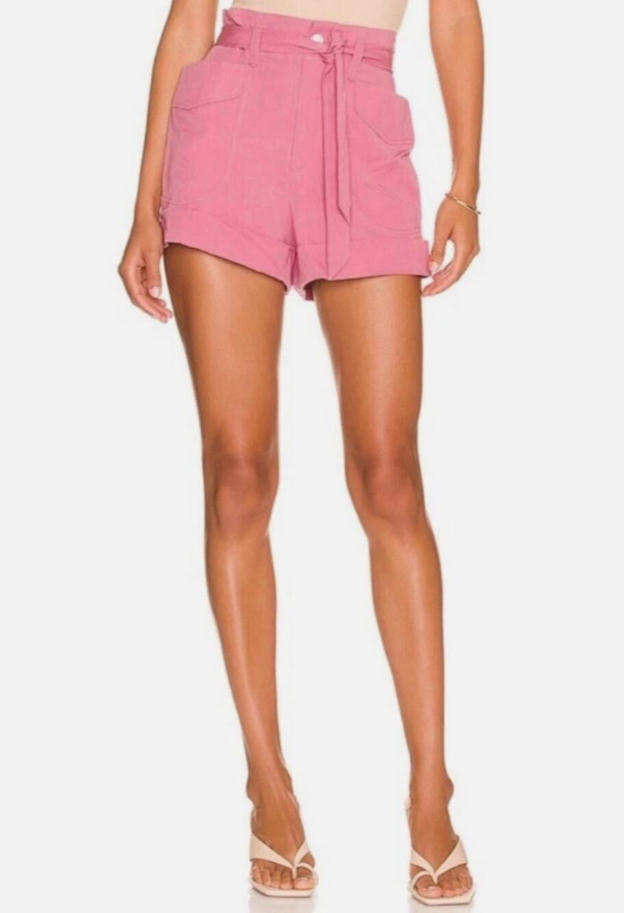 Rag & Bone Shorts Womens 8 Trail Tie Waist Pink Coquette Utility Summer Casual